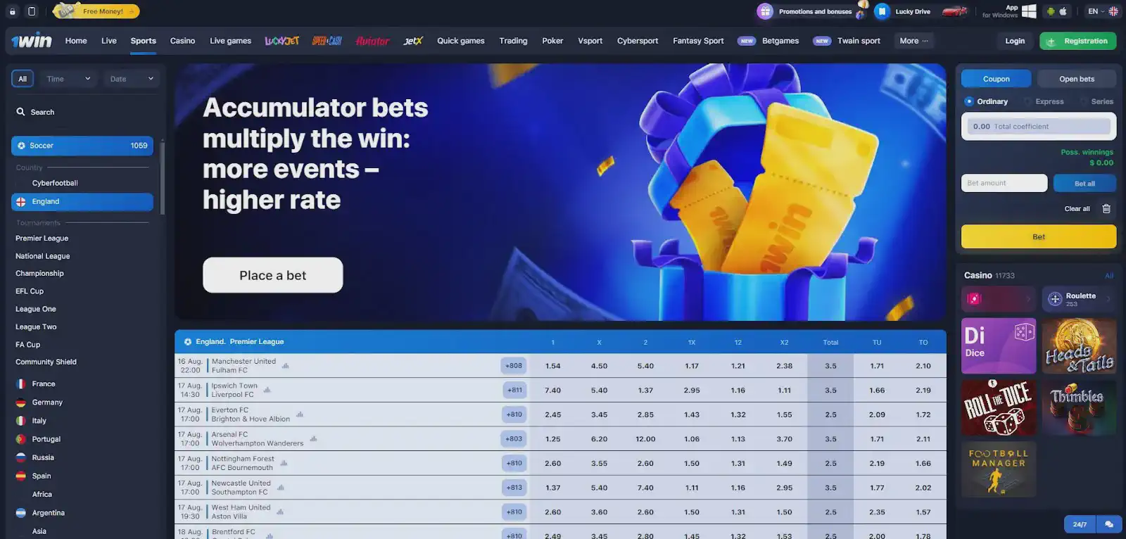 1win official website