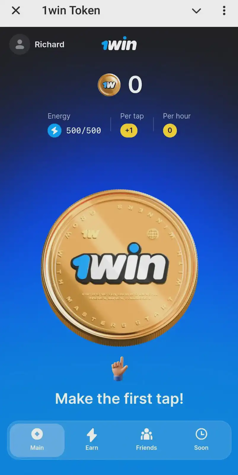 1win tap game