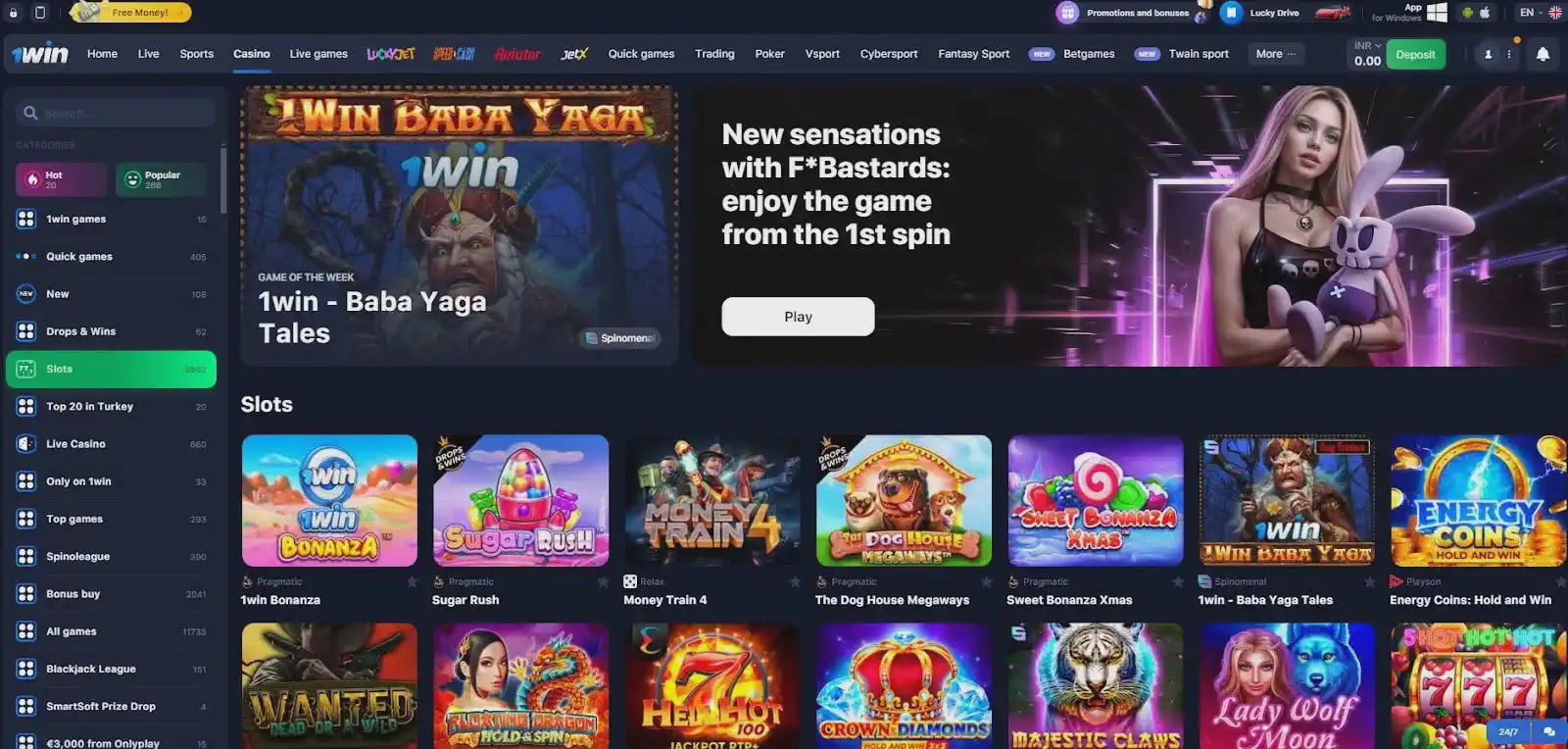 1win slots